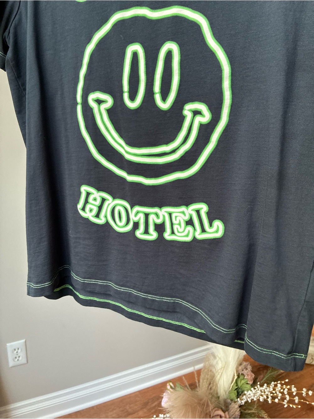 GANNI Navy Blue Ganni Hotel Smiley Face T-Shirt Tee - Picture 5 of 16